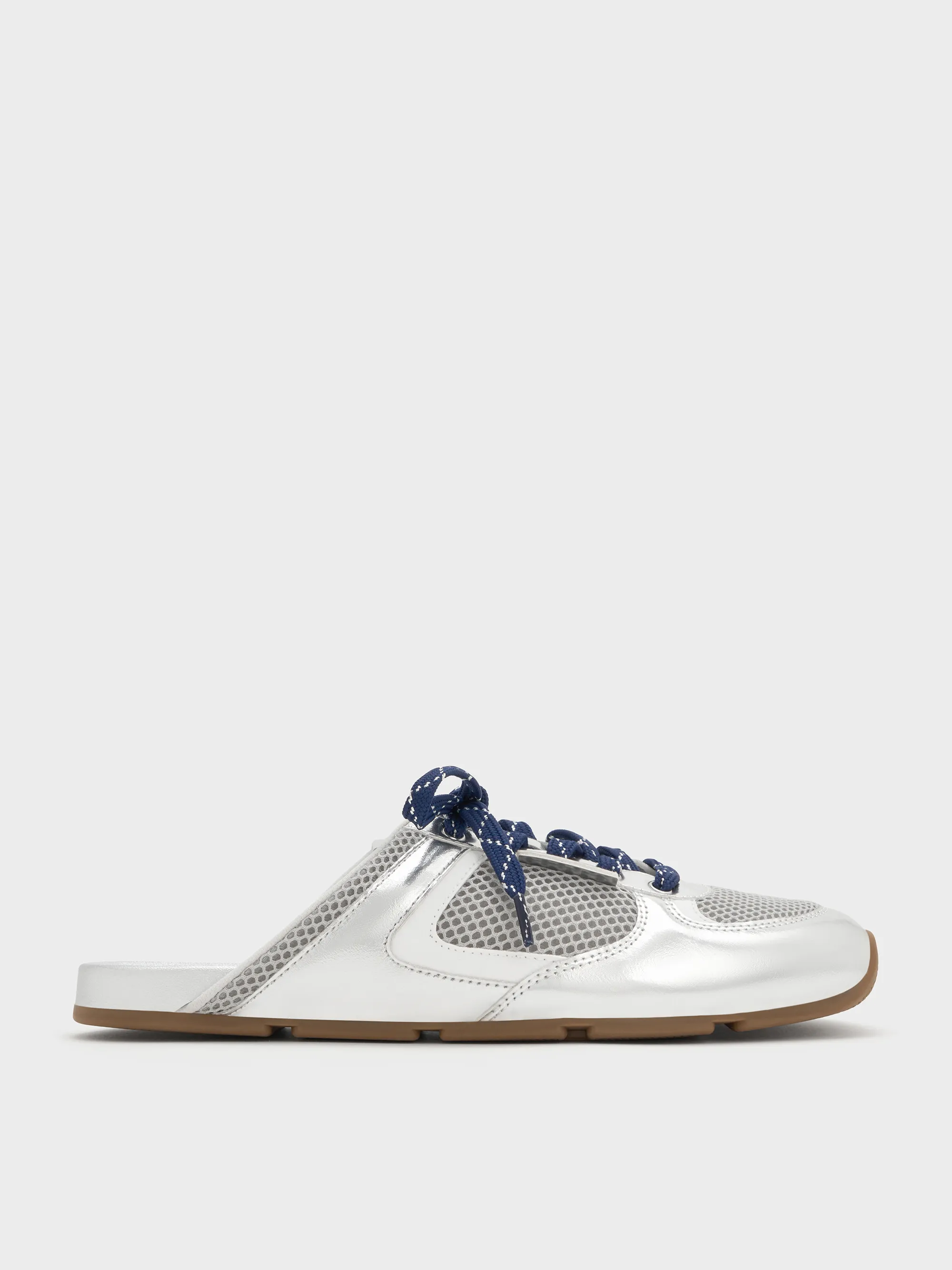 Charles & Keith - Metallic Mesh Lace-Up Sneaker Mules sold by Charles & Keith