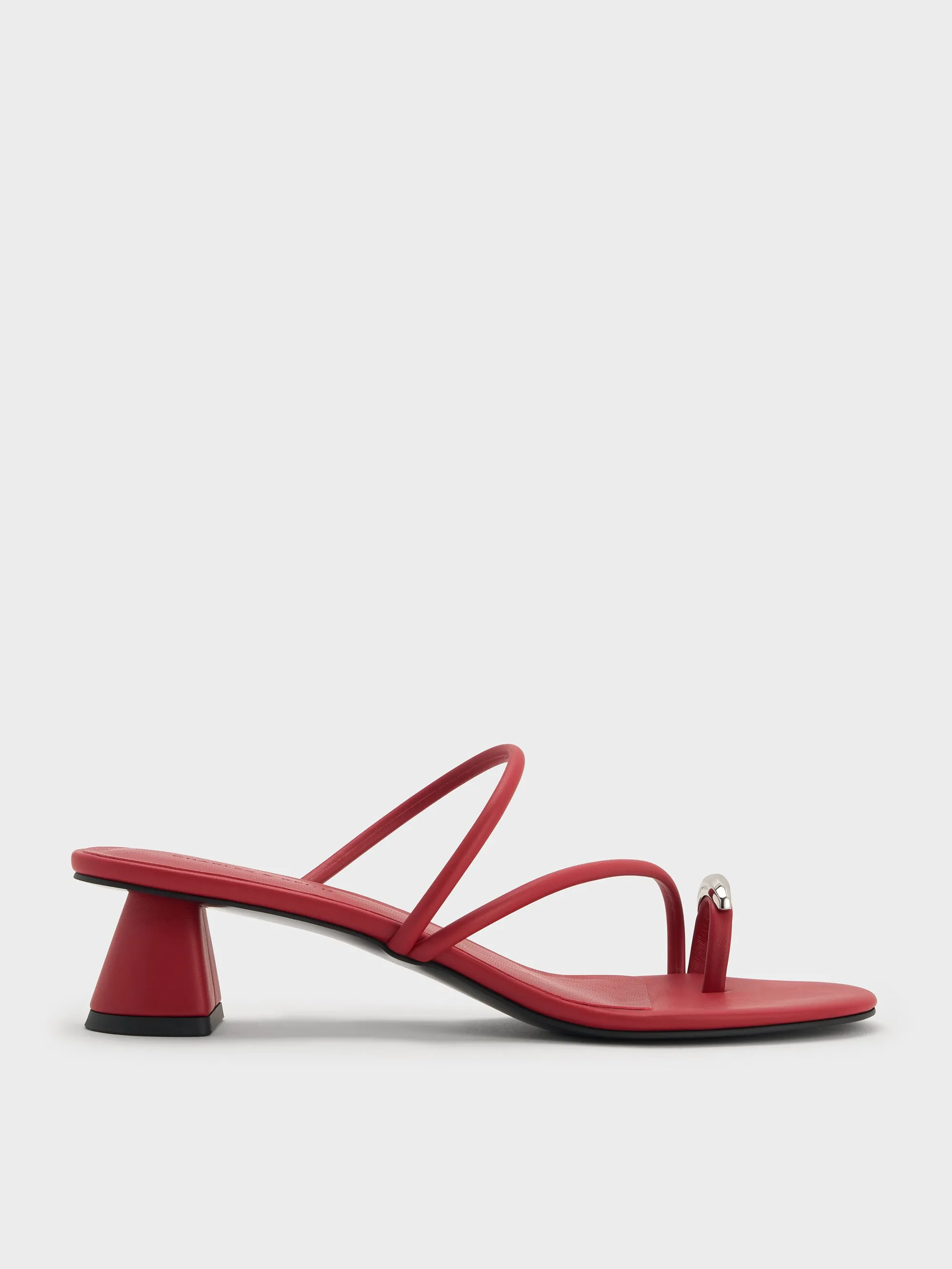 Charles & Keith - Metallic-Accent Strappy Toe-Ring Heeled Sandals sold by Charles & Keith
