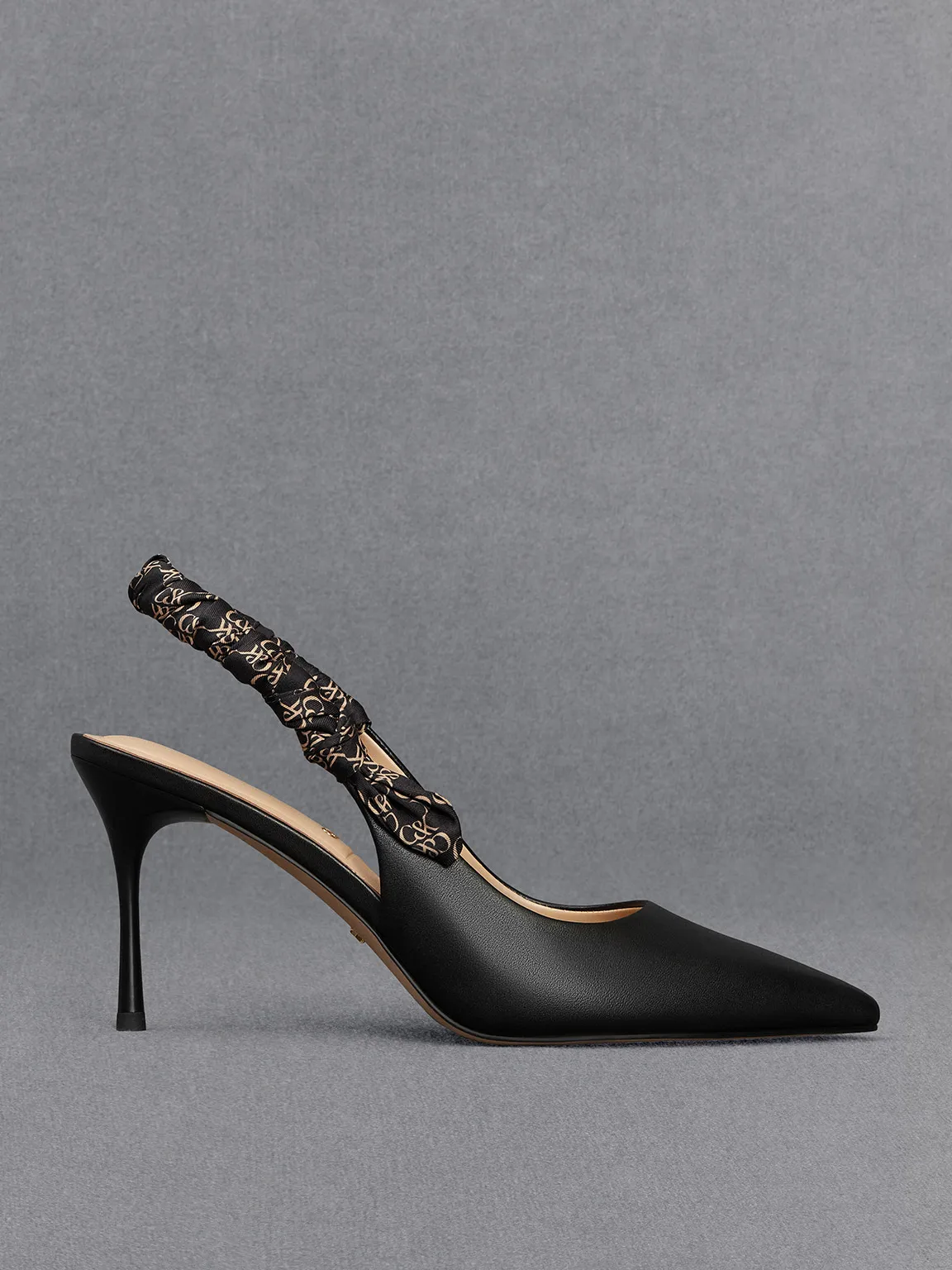 Charles & Keith - Tully Leather Ruched Print Slingback Pumps sold by Charles & Keith