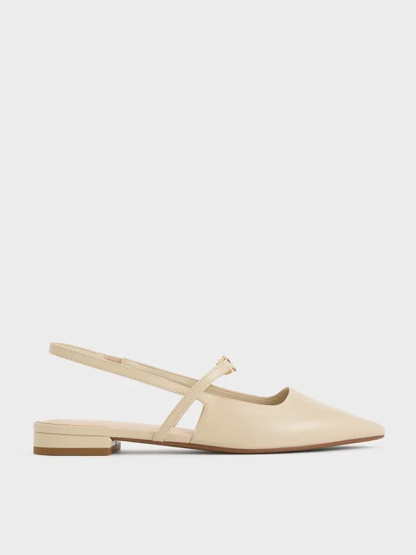 Charles & Keith - Trifina Pointed Slingback Flats made by Charles & Keith