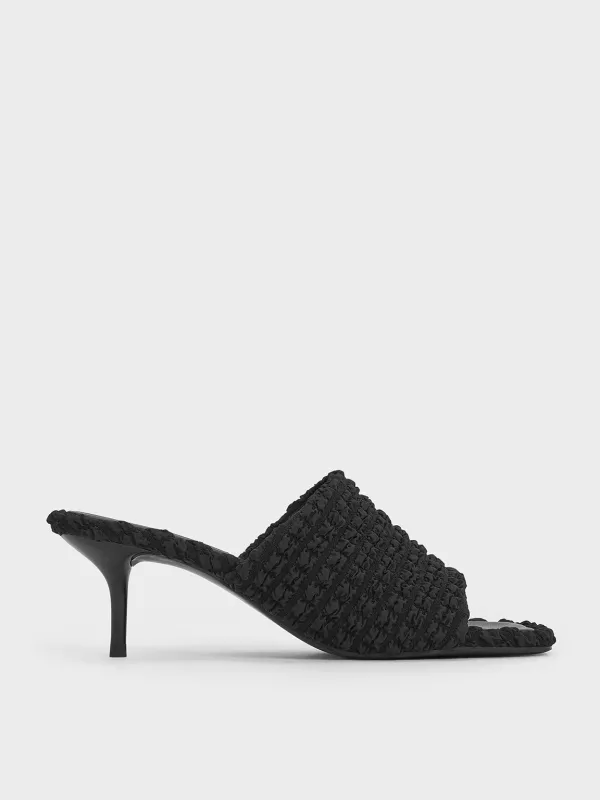 Charles & Keith - Loren Textured Kitten-Heel Mules sold by Charles & Keith