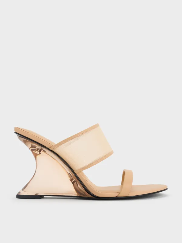 Charles & Keith - Mesh Sculptural-Heel Wedges sold by Charles & Keith