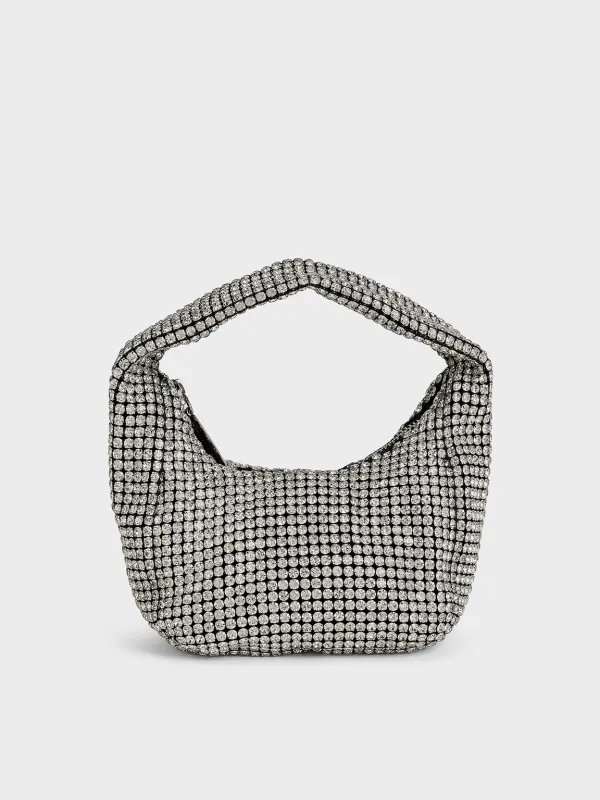 Charles & Keith - Crystal-Embellished Hobo Bag sold by Charles & Keith