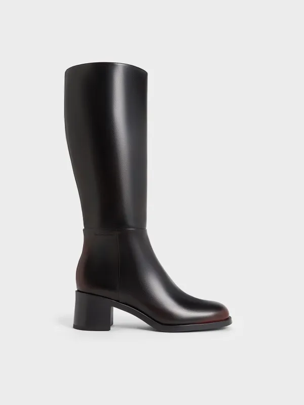 Charles & Keith - Louise Block-Heel Knee-High Boots sold by Charles & Keith
