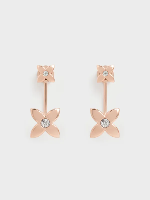 Charles & Keith - Felicity Flower-Crystal Drop Earrings made by Charles & Keith
