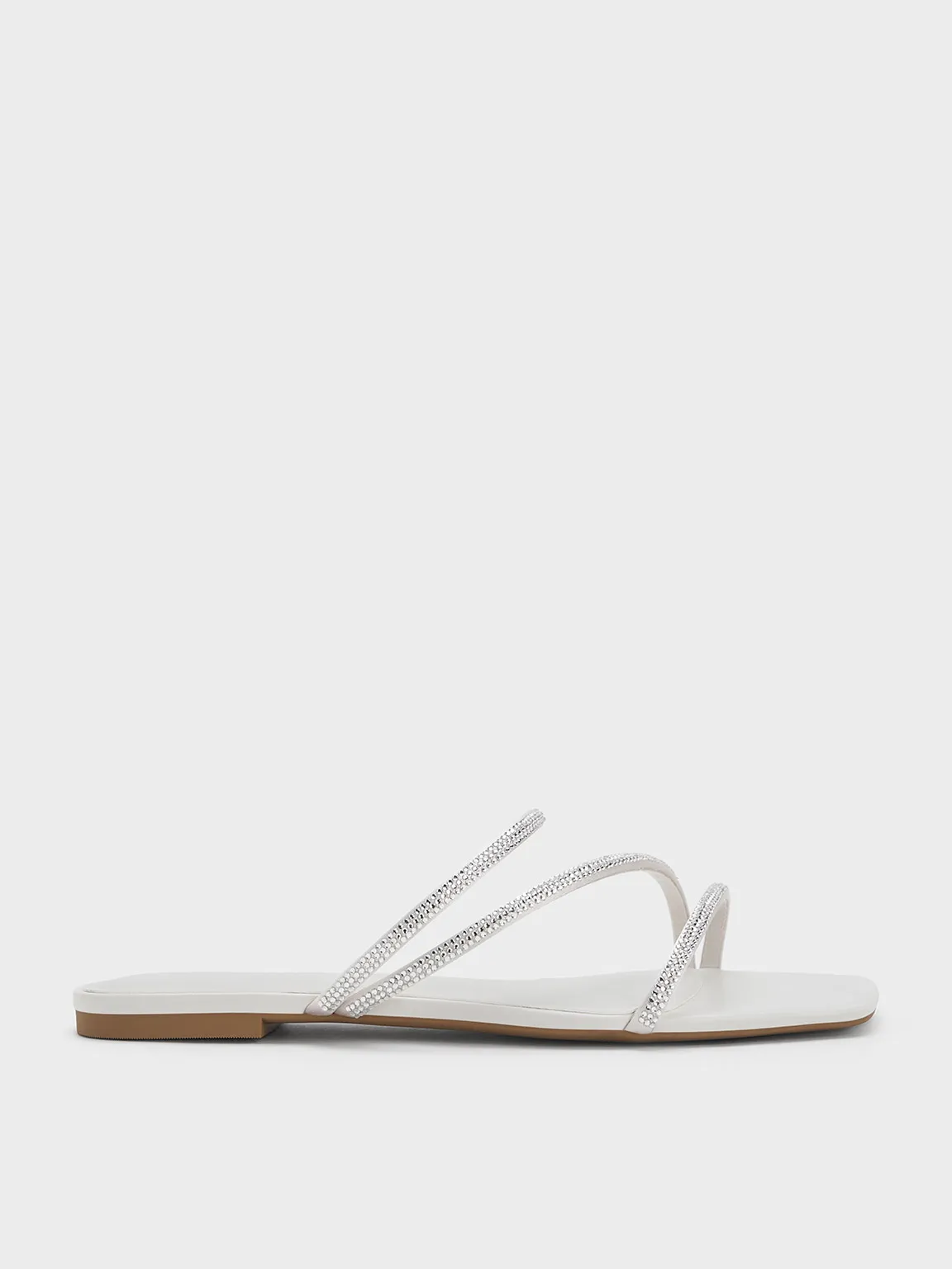 Charles & Keith - Satin Crystal-Embellished Strappy Sandals sold by Charles & Keith