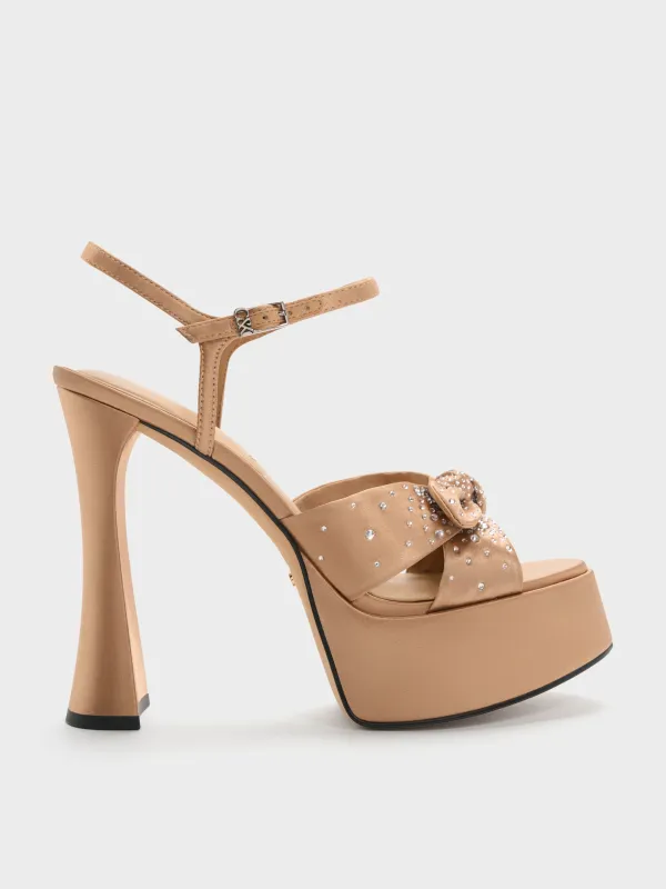 Charles & Keith - Jayce Crystal Platform Sandals sold by Charles & Keith