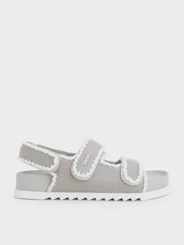 Charles & Keith - Mesh Pearl-Embellished Flatform Sandals sold by Charles & Keith