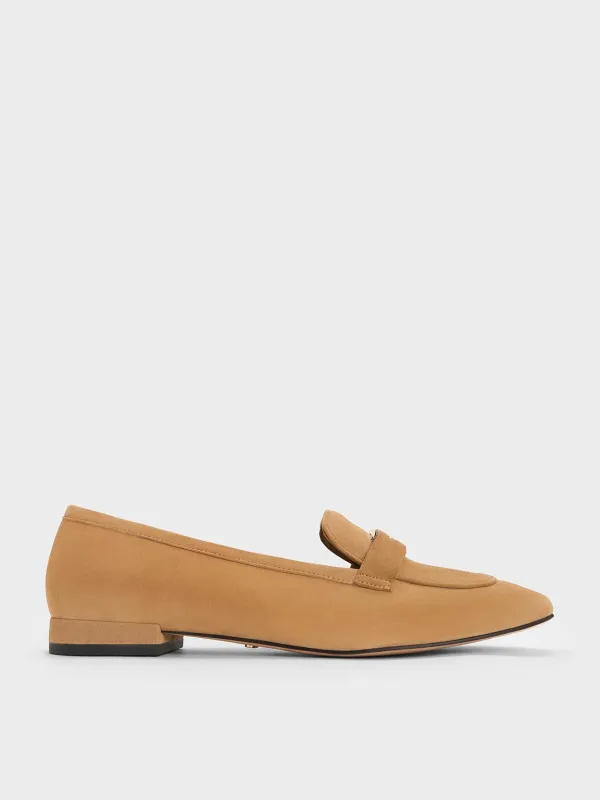 Charles & Keith - Suede Penny Square-Toe Loafers made by Charles & Keith