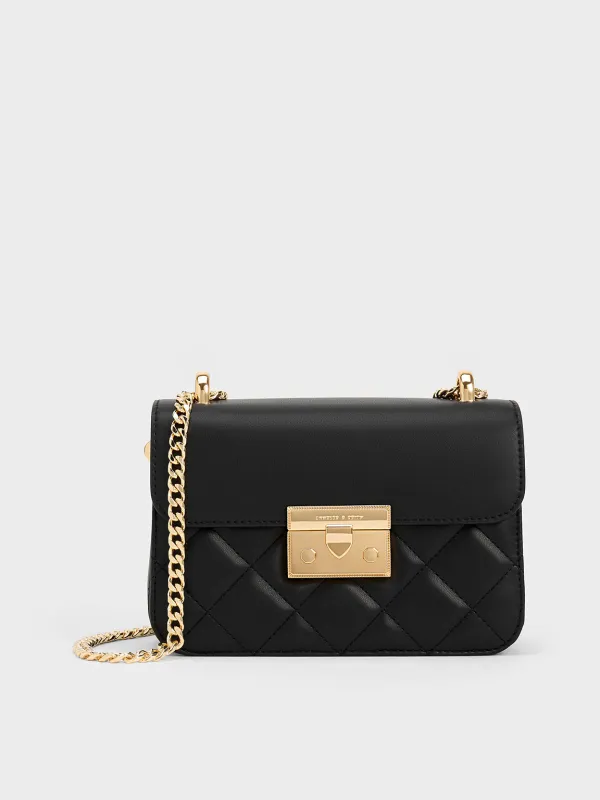 Charles & Keith - Alva Quilted Chain-Handle Bag sold by Charles & Keith