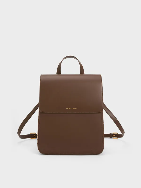 Charles & Keith - Octavia Front Flap Structured Backpack sold by Charles & Keith