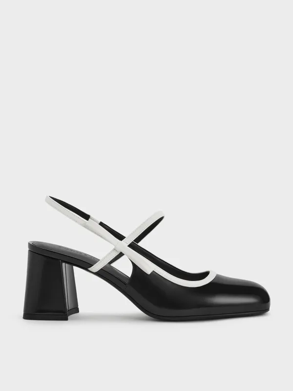Charles & Keith - Two-Tone Bow Slingback Mary Jane Pumps sold by Charles & Keith