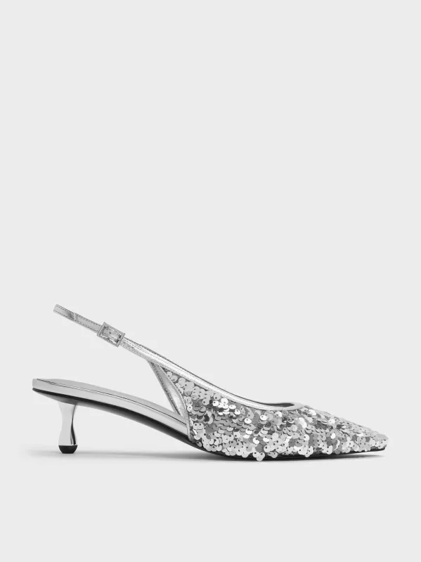 Charles & Keith - Ruthie Sequinned Slingback Pumps sold by Charles & Keith