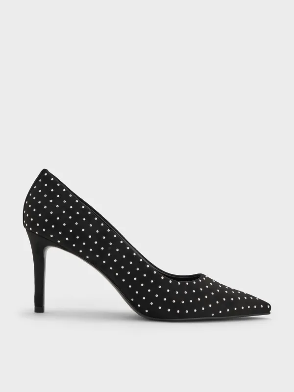 Charles & Keith - Faux Suede Studded Pointed-Toe Pumps sold by Charles & Keith