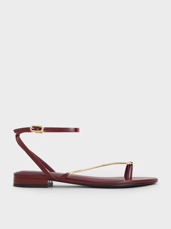 Charles & Keith - Chain-Strap Square-Toe Heeled Sandals sold by Charles & Keith