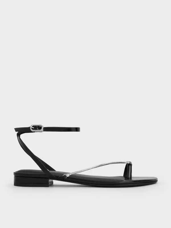 Charles & Keith - Chain-Strap Toe-Ring Sandals sold by Charles & Keith