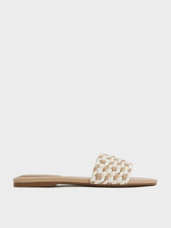 Charles & Keith - Woven Open-Toe Slides sold by Charles & Keith