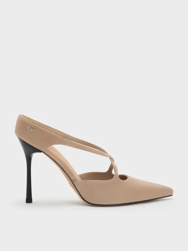 Charles & Keith - Kyra Suede Crossover Stiletto Mules sold by Charles & Keith