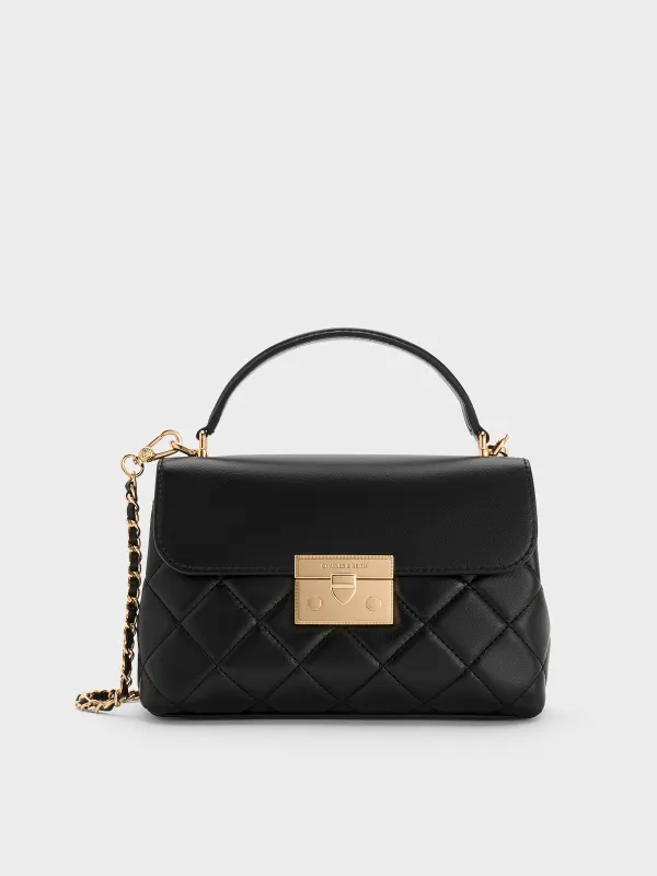 Charles & Keith - Alva Quilted Top Handle Bag sold by Charles & Keith