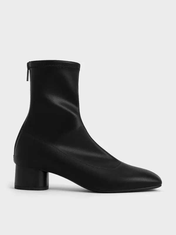 Charles & Keith - Stitch-Trim Heeled Ankle Boots sold by Charles & Keith