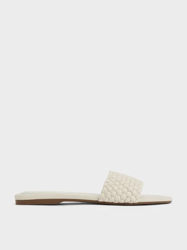 Charles & Keith - Woven Open-Toe Slides sold by Charles & Keith