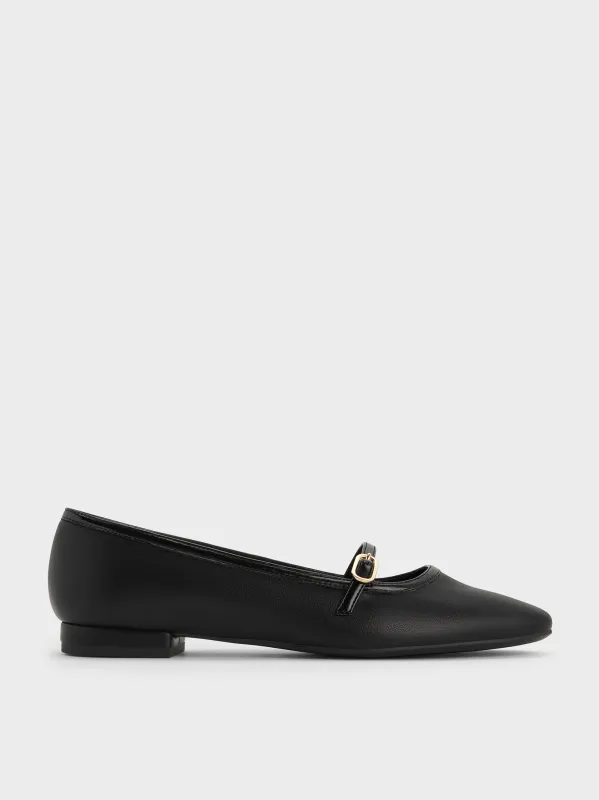 Charles & Keith - Contrast-Trim Buckle-Strap Mary Janes sold by Charles & Keith