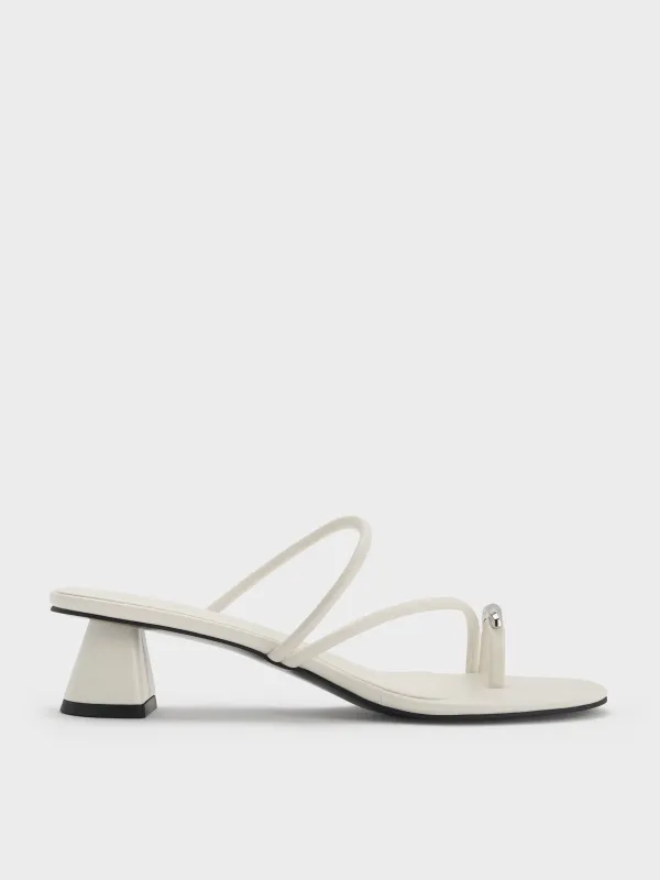 Charles & Keith - Metallic-Accent Strappy Toe-Ring Heeled Sandals sold by Charles & Keith