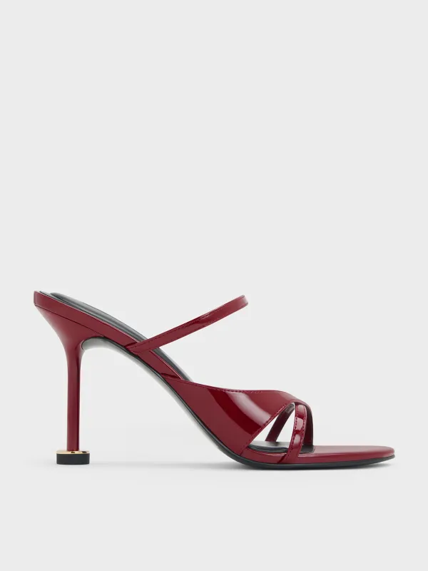 Charles & Keith - Wynn Patent Crossover Sculptural-Heel Strappy Mules sold by Charles & Keith