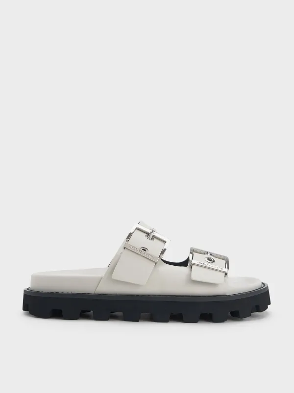 Charles & Keith - Trill Grommet Double-Strap Sandals made by Charles & Keith