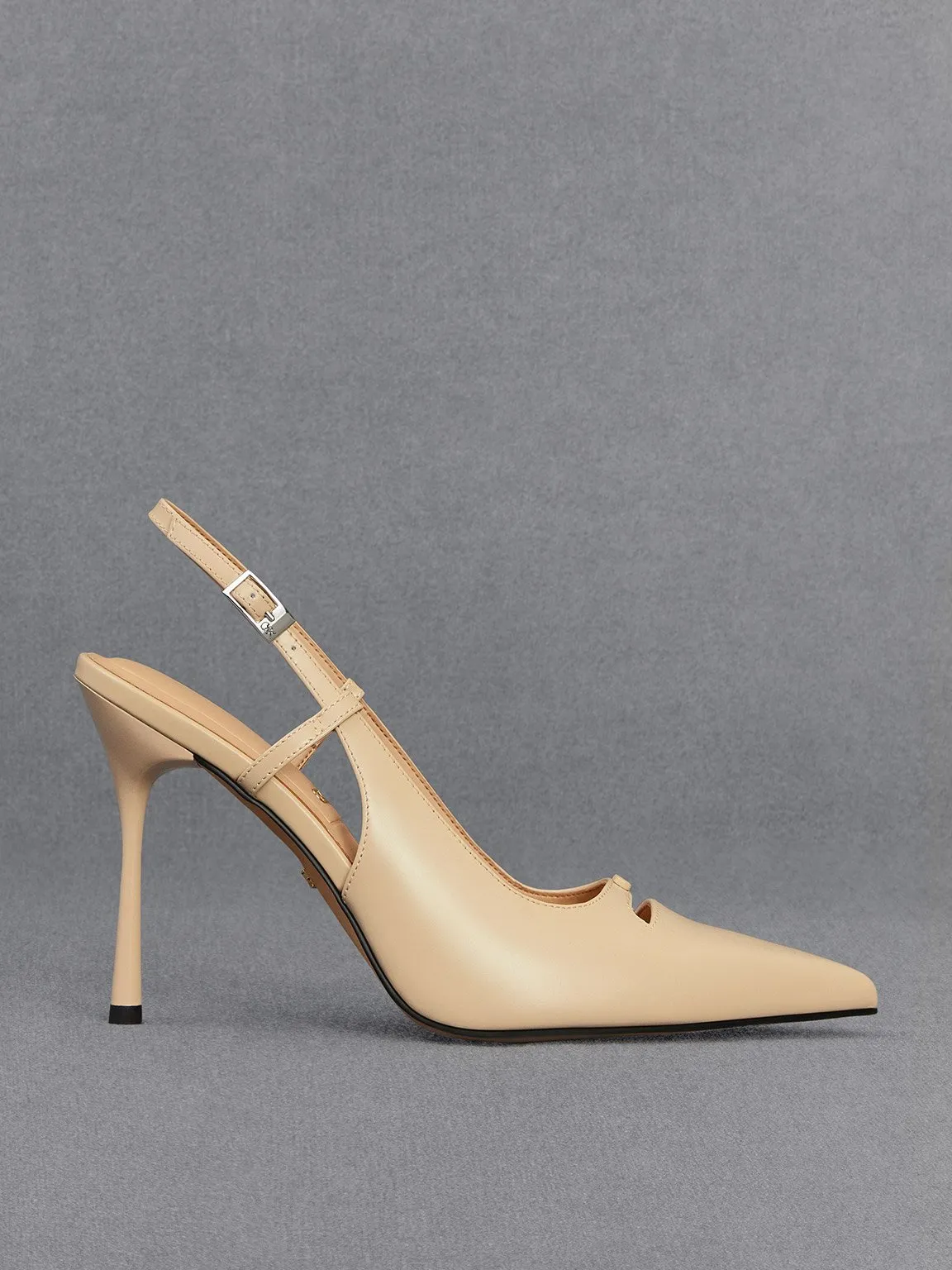 Charles & Keith - Leather Pointed-Toe Slingback Pumps sold by Charles & Keith