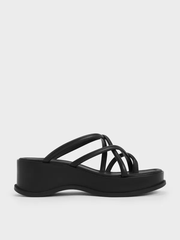 Charles & Keith - Strappy Tubular Wedge Sandals sold by Charles & Keith