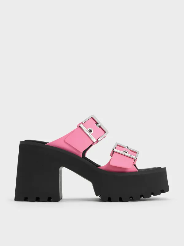 Charles & Keith - Trill Grommet Double-Strap Platform Mules made by Charles & Keith