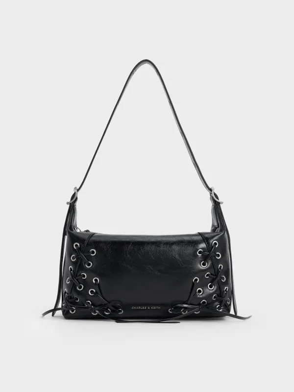 Charles & Keith - Xylia Grommet Lace-Up Shoulder Bag sold by Charles & Keith