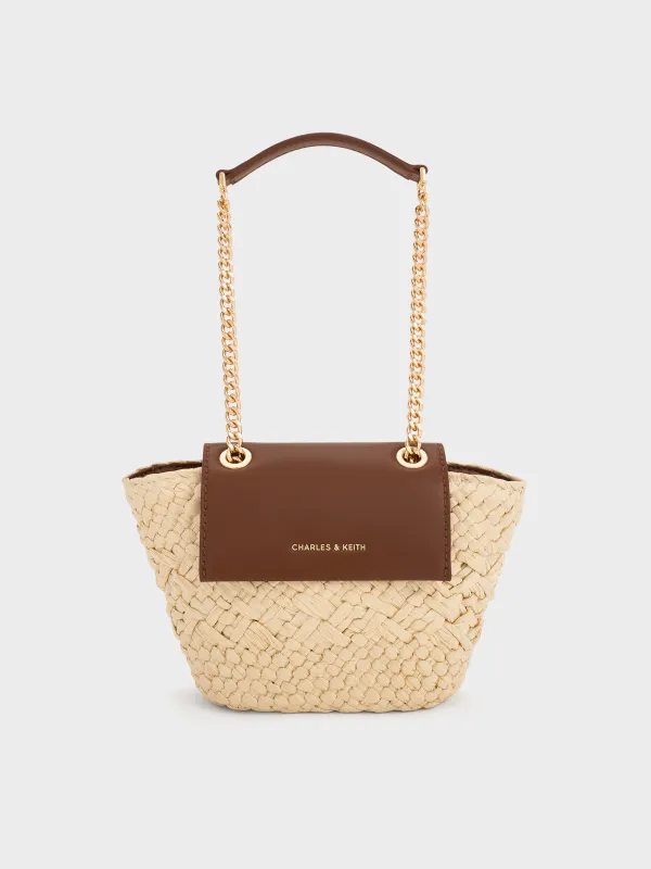 Charles & Keith - Shalia Raffia Chain-Strap Crossbody Bag sold by Charles & Keith