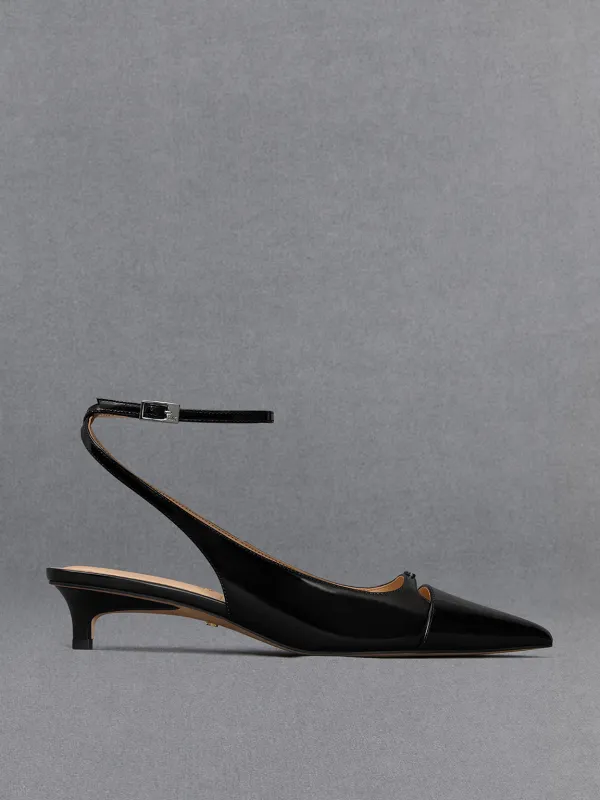 Charles & Keith - Leather Kitten-Heel Pumps sold by Charles & Keith