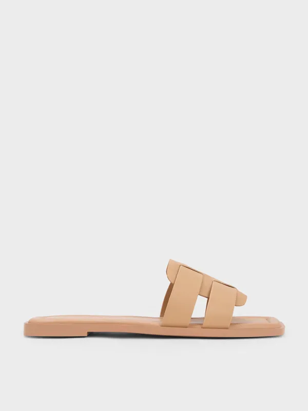 Charles & Keith - Trichelle Interwoven Leather Slide Sandals sold by Charles & Keith