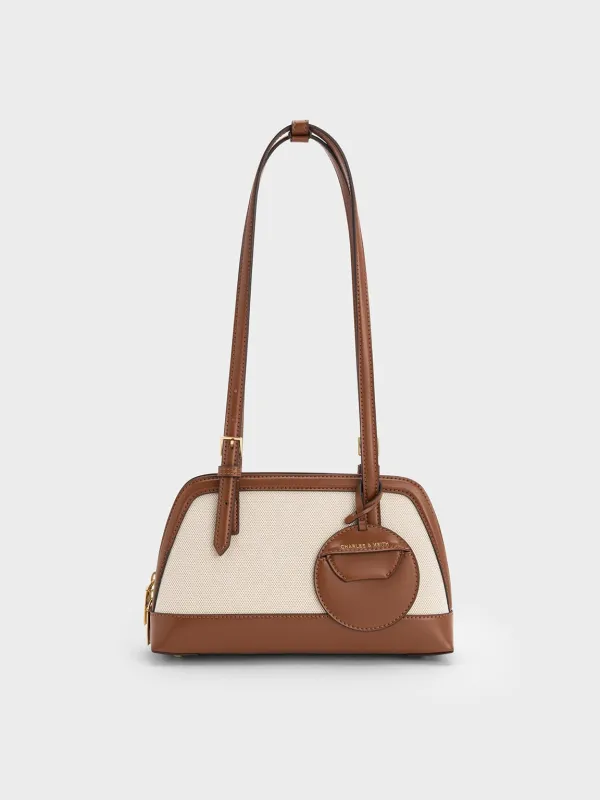Charles & Keith - Enola Canvas Two-Tone Elongated-Handle Bag sold by Charles & Keith