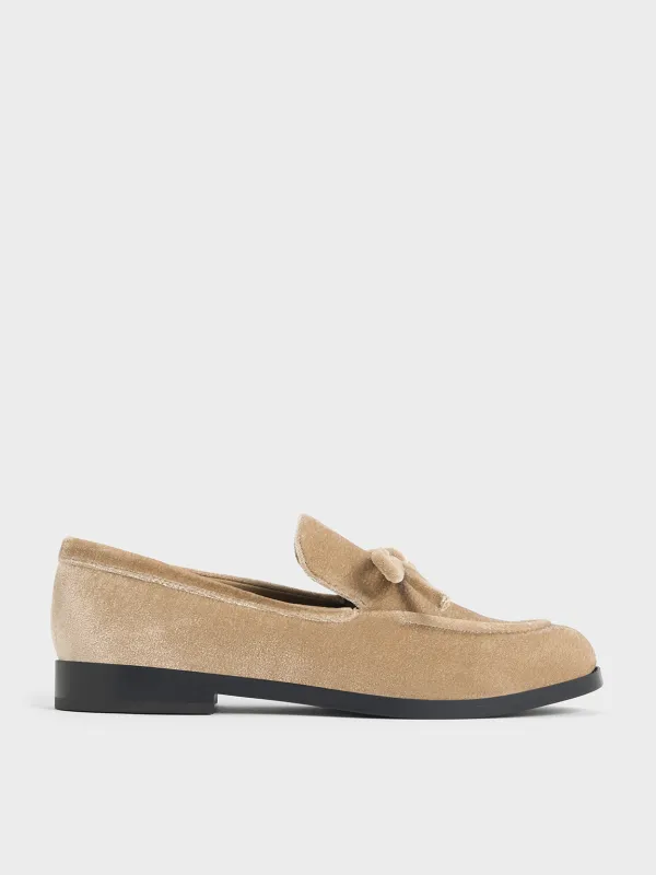 Charles & Keith - Velvet Bow Loafers sold by Charles & Keith