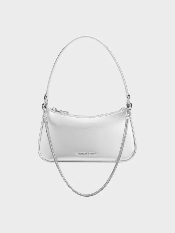 Charles & Keith - Elspeth Metallic Curved Shoulder Bag sold by Charles & Keith