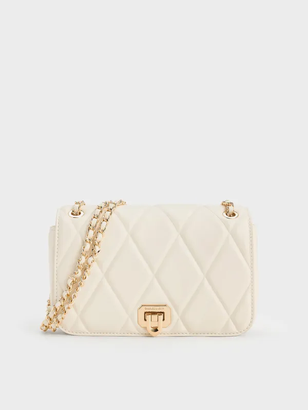 Charles & Keith - Arwen Diamond-Quilt Braided-Strap Shoulder Bag sold by Charles & Keith