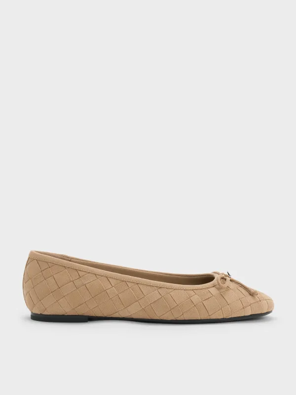 Charles & Keith - Ivette Faux Suede Woven Bow Ballet Flats sold by Charles & Keith