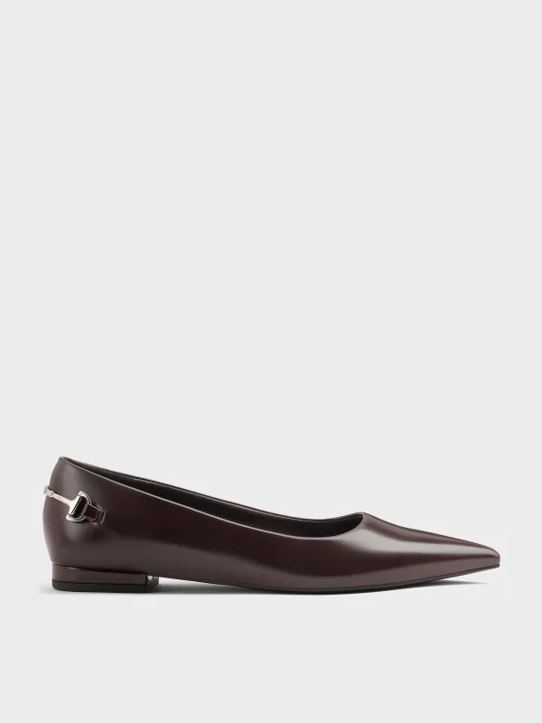 Charles & Keith - Erinna Metallic-Accent Pointed-Toe Flats sold by Charles & Keith