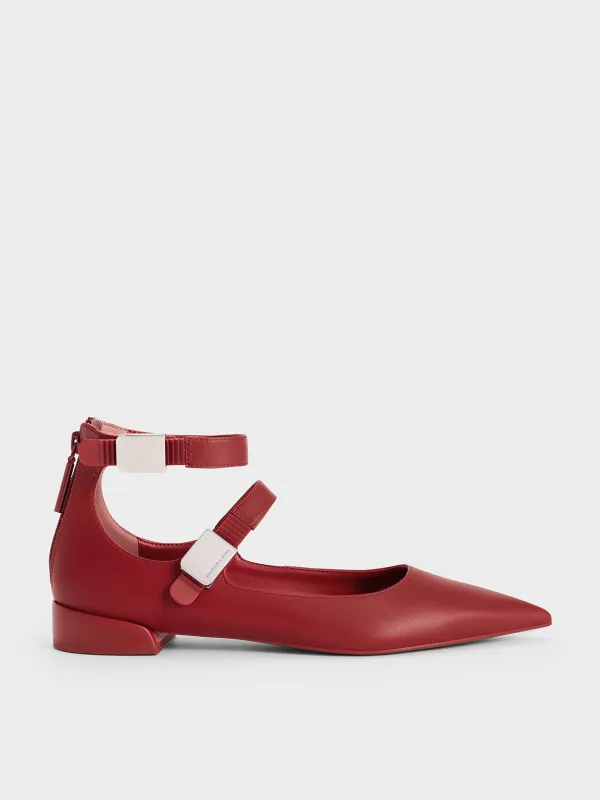 Charles & Keith - Robbie Pointed-Toe Mary Jane Flats made by Charles & Keith