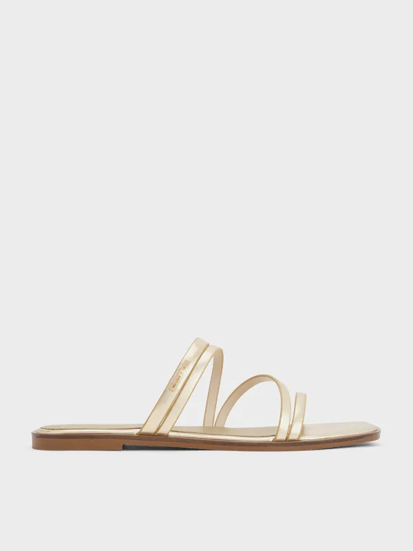 Charles & Keith - Lliana Metallic Strappy Slide Sandals sold by Charles & Keith