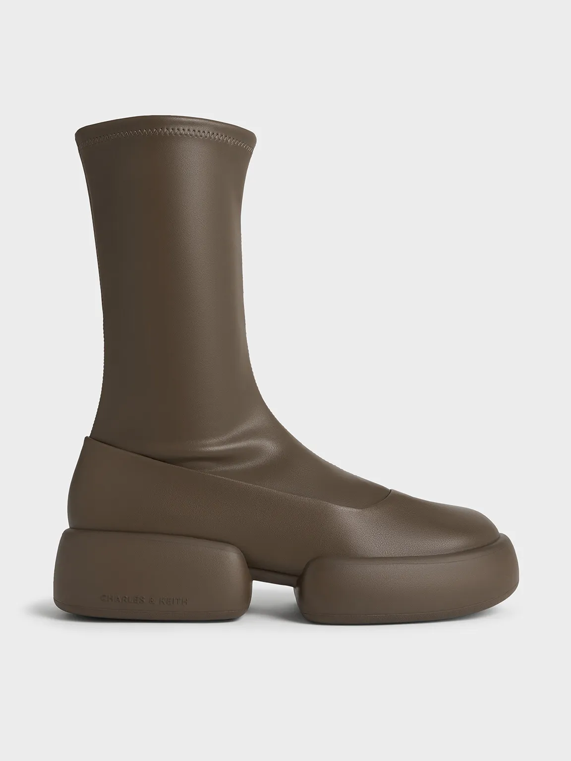Charles & Keith - Jamie Side-Zip Platform Calf Boots sold by Charles & Keith