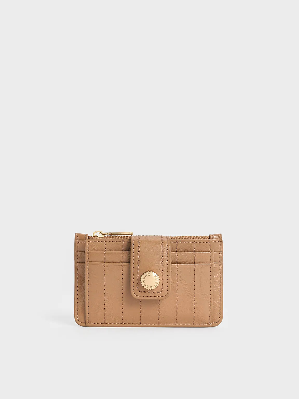 Charles & Keith - Donna Crinkle-Effect Panelled Card Holder sold by Charles & Keith