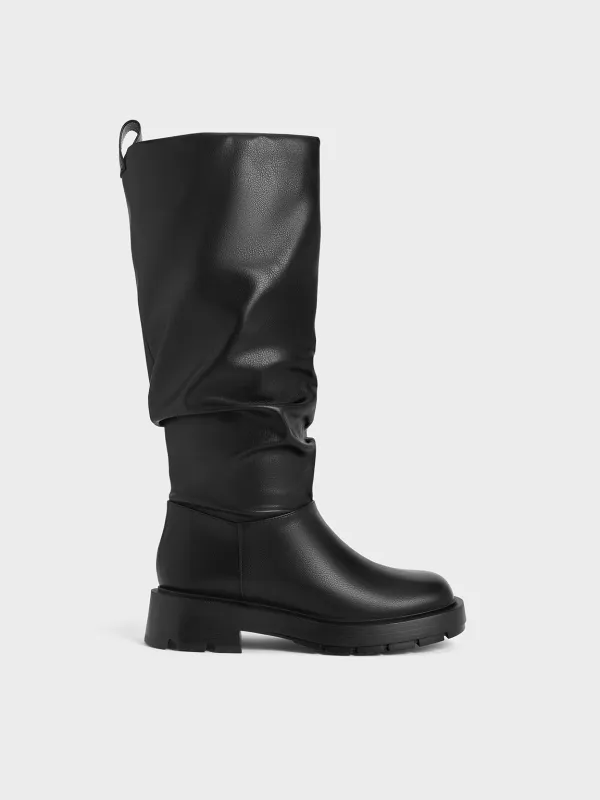 Charles & Keith - Ruched Knee-High Boots sold by Charles & Keith