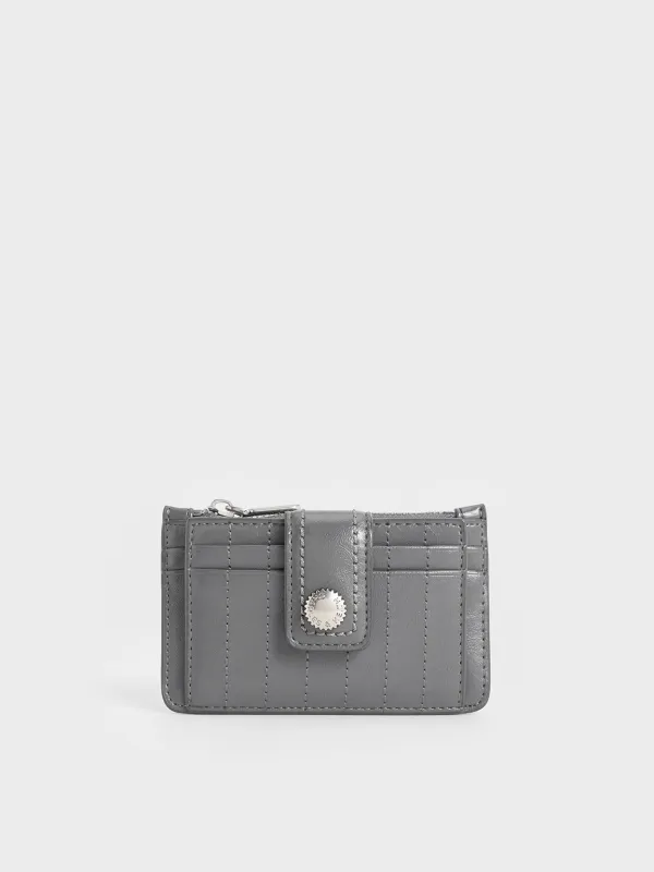 Charles & Keith - Donna Crinkle-Effect Panelled Card Holder sold by Charles & Keith