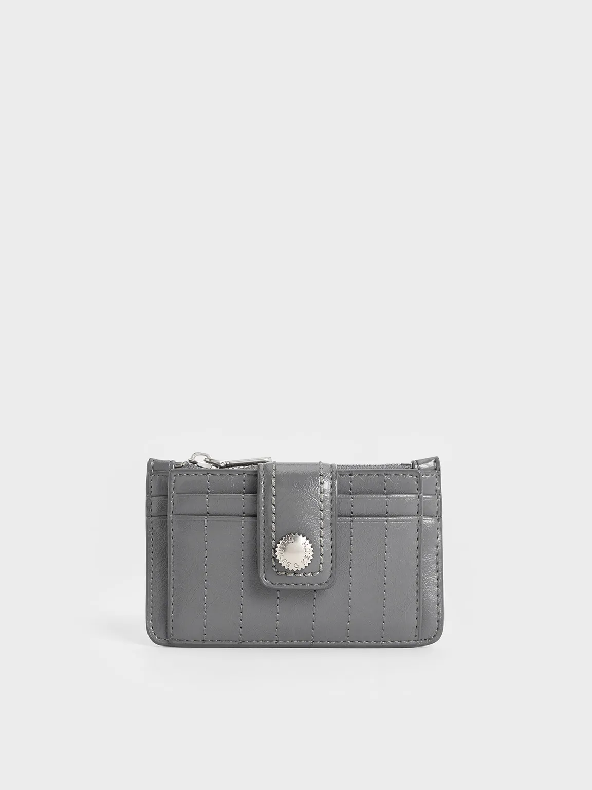 Charles & Keith - Donna Crinkle-Effect Panelled Card Holder sold by Charles & Keith
