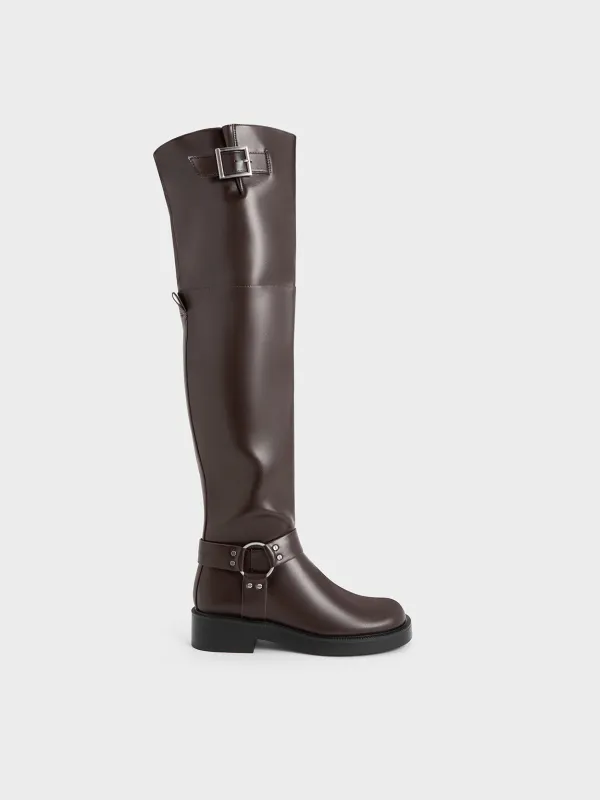 Charles & Keith - Davina Buckled Thigh-High Boots sold by Charles & Keith
